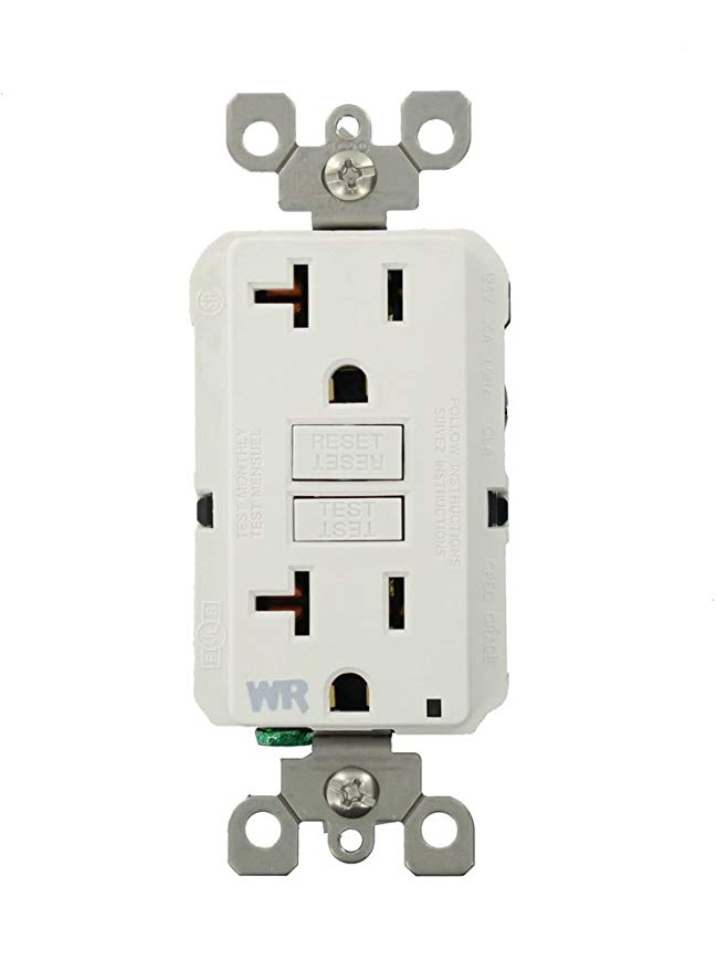 Leviton GFWR2-W Self-Test SmartlockPro Slim GFCI Weather-Resistant Receptacle with LED Indicator, 20 Amp, White