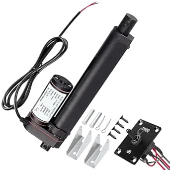 12V 8 Inch Linear Actuator Speed 5mm/s Waterproof Sports Actuator 3000N(660 lb) Heavy-Duty Electric Actuator 12 Volts with Switch,Mount Bracket,for Windows and Doors,Solar Tracker (200mm)