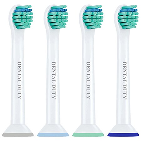 Replacement Toothbrush Heads for Philips Sonicare -4 Pack- Compact. Fits ProResults, Essence , Plaque Control, Gum Health, DiamondClean, FlexCare, HealthyWhite and EasyClean.