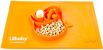Placemat and Plate Suction Silicone by Lilbaby (Bird, Orange)