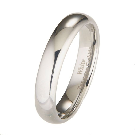 5mm White Tungsten Carbide Polished Classic Wedding Ring