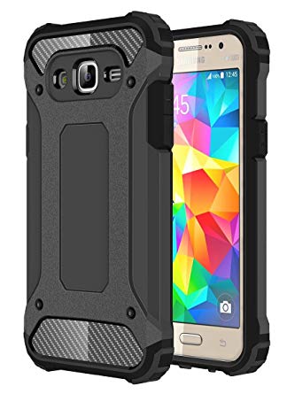 J2 Prime Case, Galaxy Grand Prime Plus Case, Torryka Premium Anti-scratch Dual Layer Shockproof Dustproof Armor Protective Case Cover for Samsung Galaxy J2 Prime/SM-G532 - Black