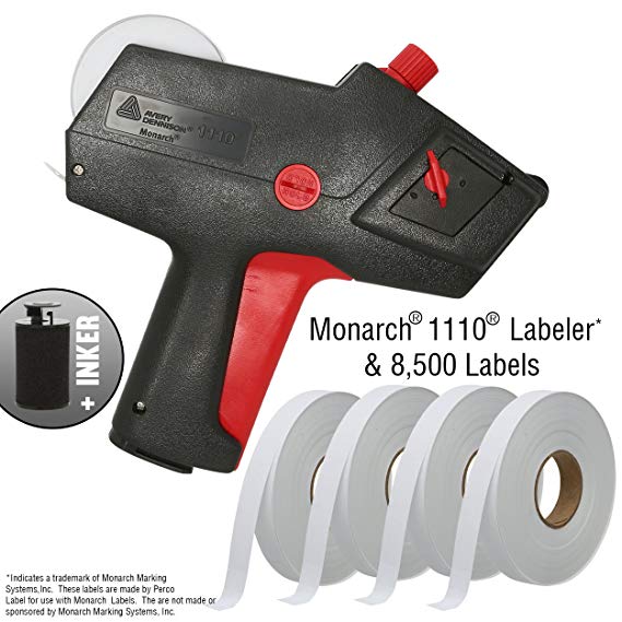 Monarch 1110 Price Gun with Labels Starter Kit: Includes Price Gun, 8,500 White Pricing Labels and Preloaded Inker