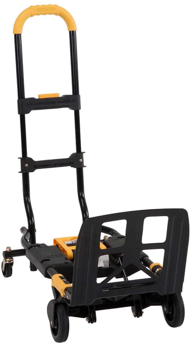 Cosco Shifter 300-Pound Capacity Multi-Position Folding Hand Truck and Cart, Yellow