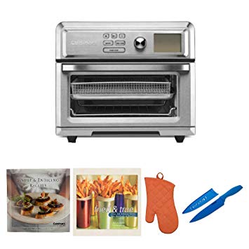 Cuisinart TOA-65 AirFryer Toaster Oven Includes Knife, 2 Cookbooks and Oven Mitt Bundle