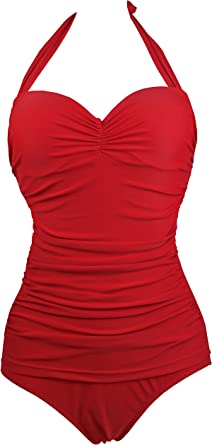 COCOSHIP 50s Elegant Inspired Retro Vintage One Piece Pin Up Monokinis Swimsuit(FBA)