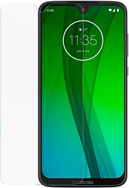 Motorola Moto G7 Screen Protector- Strong Tempered Glass with Antimicrobial treatment for total screen protection and freshness