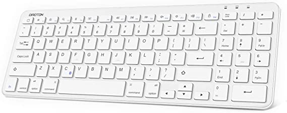 OMOTON iPad Keyboard, Bluetooth Keyboard with Numeric Keypad for iPad 7th Generation 10.2, iPad Pro 11/12.9, iPad Air 10.5, iPad 9.7, iPad Mini and iPhone, White