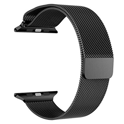 Apple Watch Band Series 1 Series 2, LNKOO Milanese Loop Stainless Steel Bracelet Smart Watch Replacement Strap for iWatch 38mm/42mm All Models with Unique Magnet Lock, No Buckle Needed