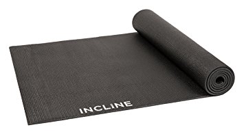 Incline Fit High Density Anti-Slip Exercise Yoga Mat, Onyx, No Strap