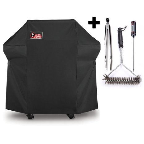 Kingkong Grill Cover 7573 | 7106  Cover for Weber Spirit 200 and 300 Series Gas Grill Including Grill Brush,Tongs and Thermometer