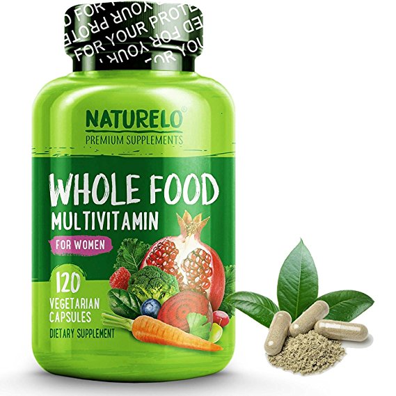 NATURELO Whole Food Multivitamin For Women | Best For Energy, Brain, Heart And Eye Health | Fruit & Vegetable Blend And Wholefood Antioxidants - 120 Capsules