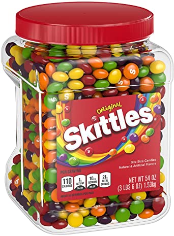 Skittles Original Fruity Candy Jar, 54 oz.