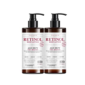 Rosen Apothecary Anti-Aging Retinol Body Lotion - Age Defy - Body Firms and Brightens - 2 Pack