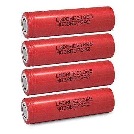 4 LG HE2 18650 2500mAh 35A 37v Rechargeable Flat Top Batteries