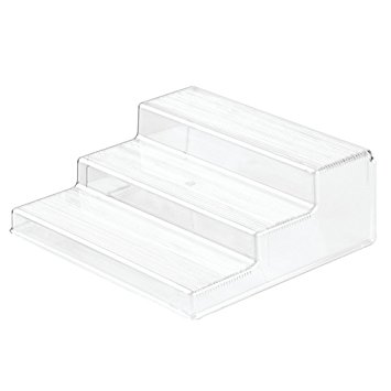 InterDesign Linus Spice Rack, Organizer for Kitchen Pantry, Cabinet, Countertops - 3-Tier, Clear