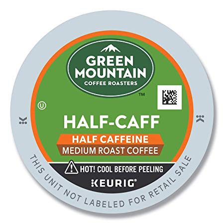 Green Mountain Coffee Half-Caff, Decaf, Medium/Dark Roast Coffee, 24 count