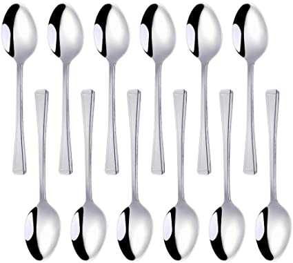 Meisha Stainless Steel Teaspoons, Set of 12, Silver Harley Pattern Tea Spoons Use for Home, Kitchen or Restaurant - Everyday Parish Cutlery