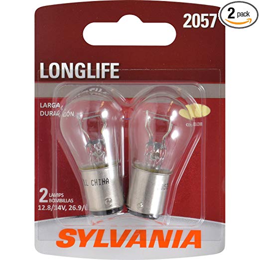SYLVANIA 2057LL.BP2 2057 Long Life Miniature, (Contains 2 Bulbs), 2 Pack