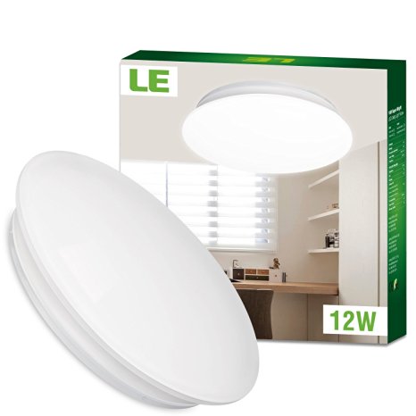 LE 12W 11-Inch Daylight White LED Ceiling Lights, 80W Incandescent (22W Fluorescent) Bulbs Equivalent, 950lm, 6000K, Ceiling Light Fixture, Ceiling Lighting, Flush Mount Light for Living Room