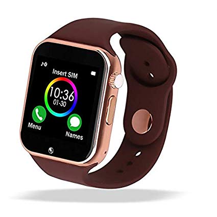 Smart Watch - 321OU Touch Screen Bluetooth Smart Wrist Watch Smartwatch Phone Fitness Tracker with SIM SD Card Slot Camera Pedometer for iPhone iOS Samsung LG Android for Women Men Kids (Brown 2)