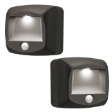 Mr Beams MB522 Battery Operated IndoorOutdoor Motion-Sensing LED StepStair Light Brown 2-Pack