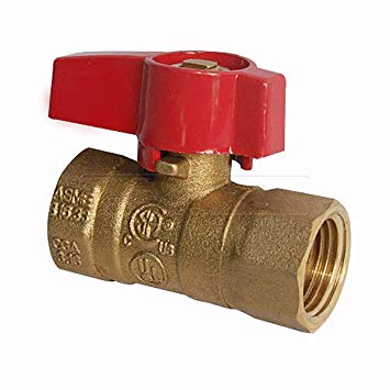 Flextron FTGV-12F12F Gas Ball Valve with 1/2 Inch FIP x 1/2 Inch FIP Fittings for Gas Connectors with Quarter-Turn Lever Handle, Brass Construction, Excellent Corrosion Resistance, CSA Approved