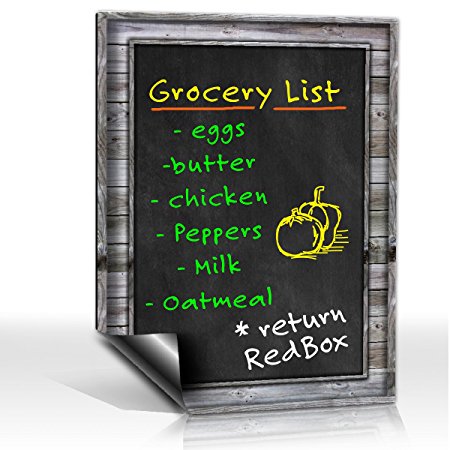 Smart Planner: Black Dry Erase Refrigerator Magnetic Chalkboard Design | Use Horizontal or Vertical as a Weekly Planner for Important Calendar Dates. Meal, Grocery, To Do or Chore List Magnet.