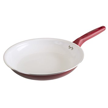 Ecolution Bliss EBCAW-5128 Non-Stick Ceramic Fry Pan Cookware, 11", Candy Apple Red