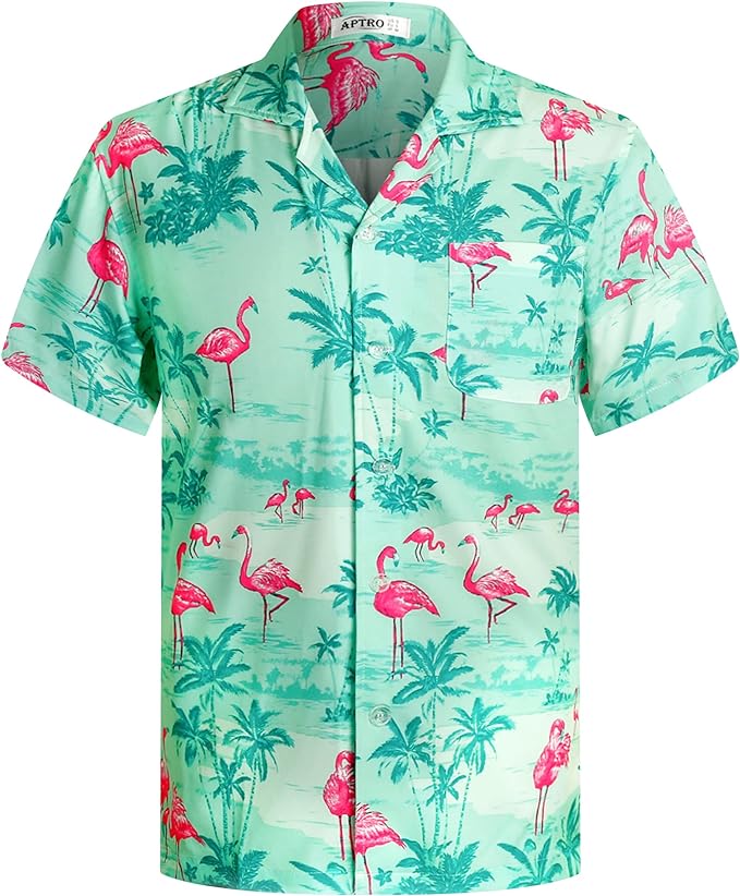 APTRO Men's Casual Hawaiian Shirt Short Sleeve Quick Dry Cruise Beach Shirts