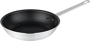 Restaurantware-Met Lux 9 Inch Fry Pan, 1 No-Stick Frying Pan - Induction-Ready, Triple-Riveted, Black Aluminum Cooking Skillet, Durable, For Searing, Sautéing, And Browning Food