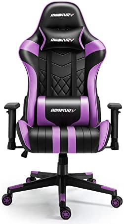 AMINITURE Gaming Chair Racing Style Ergonomic Computer Games Chairs Adjustable Armrest High Back Office Chair Swivel Chair for Gaming