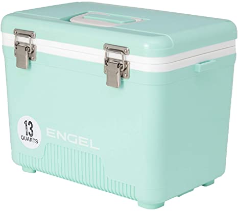 Engel UC13SF 13 Quart 18 Can Leak Proof Odor Resistant Insulated Cooler Drybox with Integrated Shoulder Strap, Seafoam