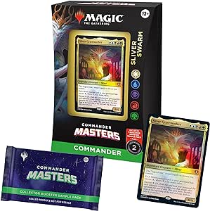 Magic: The Gathering Commander Masters Commander Deck - Sliver Swarm (100-Card Deck, 2-Card Collector Booster Sample Pack   Accessories)