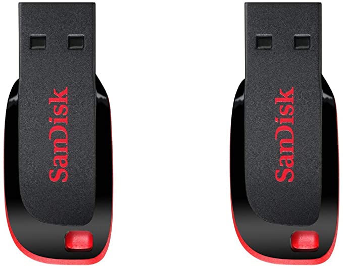 SanDisk 32GB Cruzer Blade USB 2.0 Flash Drive (SDCZ50-032G) Pack of 2