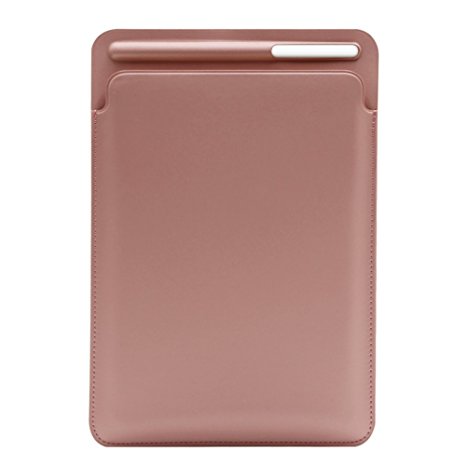 Mosiso 2017 New iPad Pro 10.5 Tablet Sleeve, Portable Premium Light Weight Ultra Slim PU Leather Protective Laptop Cover Case Bag with Pencil Stylus Slot Holder for iPad Pro 10.5 inch, Rose Gold