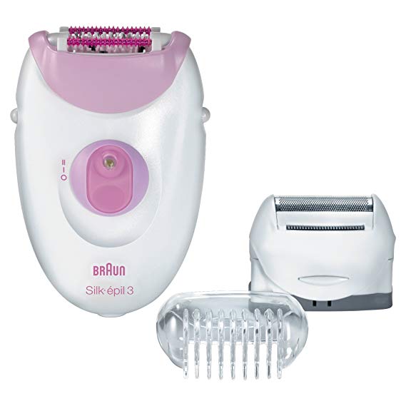 Braun Silk-épil 3 3-270 Epilator for Women, Hair Removal, White/Pink, with 3 Extras