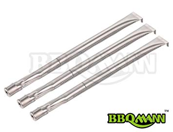 Hisencn BBQMANN BA361 (3-Pack) Universal Stainless Steel Replacement Straight Burner for Charmglow, Nexgrill, Costco Kirkland, Perfect Glo,Permasteel, Sterling Forge (16 13/16"x1")