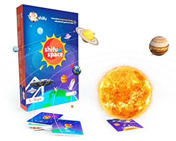 Shifu Space - 60 Space Objects in 4D - Augmented Reality educational game (Gift for Kids - Boys & Girls age 5-10 years - Fun & STEM Learning) - Solar System, Satellites, Missions & Key People