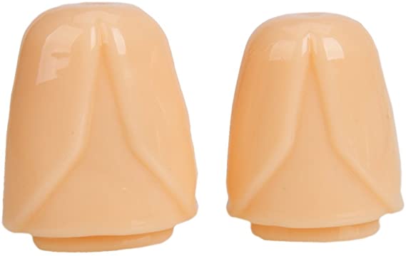 Crazy K&A 2pcs Soft Silicone Glans Sleeve Penis Extender Cock Ring for Male (Nude)