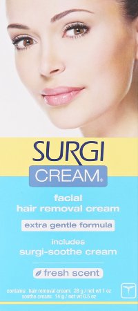 Surgi-cream Hair Remover Extra Gentle Formula For Face 1-Ounce Tubes Pack of 3