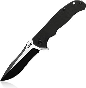 KUBEY Hero Folding Pocket Knife, G10 Handle and 3.5" Drop Point Blade with Deep Carry Clip, for EDC Outdoor and Survival - KU162