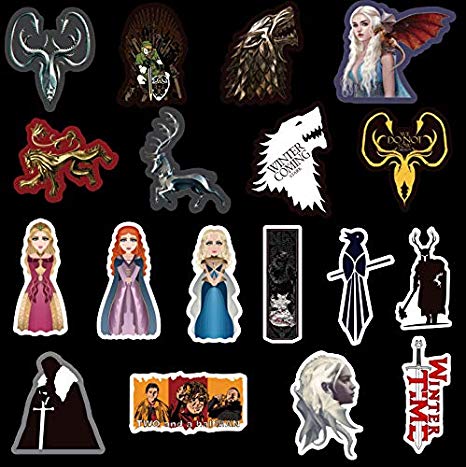 Laptop Stickers[100PCS], Cool Game of Thrones Vinyl Decals for Water Bottle Hydro Flask MacBook iPhone iPad Phone Case Computer Car Bike Bumper Skateboard Luggage, Graffiti Sticker for TV Fans