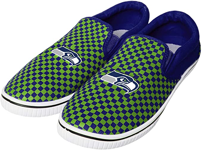 FOCO Unisex NFL Team Checkered Canvas Slip-On Shoes