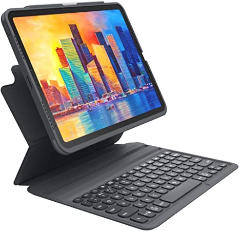 Zagg - Pro Keys Wireless Keyboard and Detachable Case - Compatible with The 2021 Apple iPad 12.9" Pro - Charcoal 103407563
