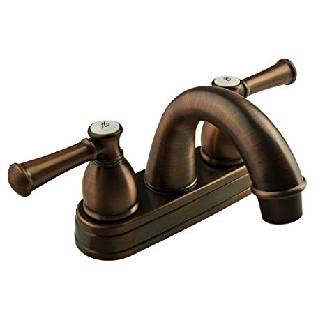 Dura Faucet (DF-PL620L-ORB) Designer Two Handle Arc Spout RV Lavatory Faucet (Oil Rubbed Bronze)