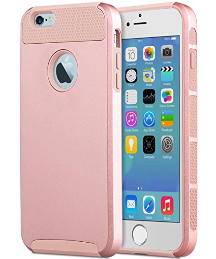 iPhone 6S Plus Case, iPhone 6 Plus Slim Case, iPhone 6 Plus Case, BENTOBEN Ultra Slim Dual Layer Hybrid Hard PC TPU Bumper Shockproof Protective Case for iPhone 6/6S Plus (5.5 inch), Rose Gold