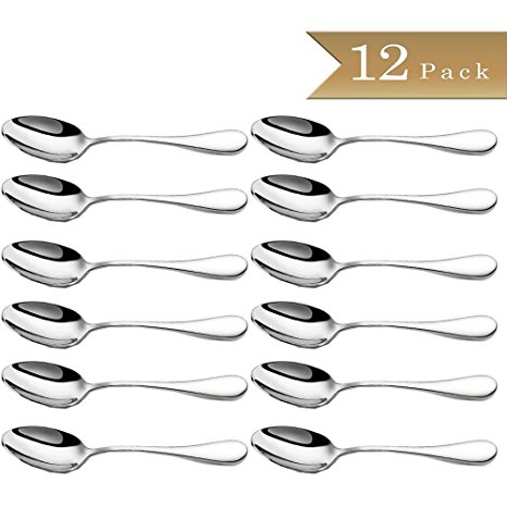 Pound 18/10 Stainless Steel Flatware Teaspoon Tea spoon 5-Inch, Set of 12 for Tea or Coffee