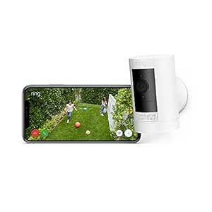 Ring videocamera esterna a batteria (Stick Up Cam) | Telecamera di sorveglianza wifi senza fili per esterno con 1080p HD video, audio bidirezionale, montaggio fai-da-te | Ring Protect: 30 gg. gratis