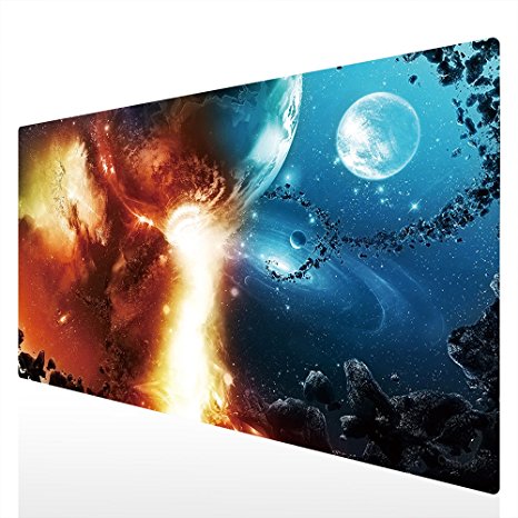 Cmhoo XXL Professional Large Mouse Pad & Computer Game Mouse Mat (35.4x15.7x0.1IN, 90x40 fireball007)